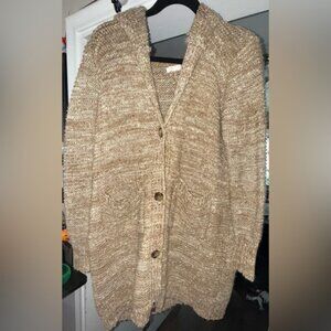 Easel Tan Knit Cardigan Knee Length Sweater. SUPER CUTE. Bought from boutique.